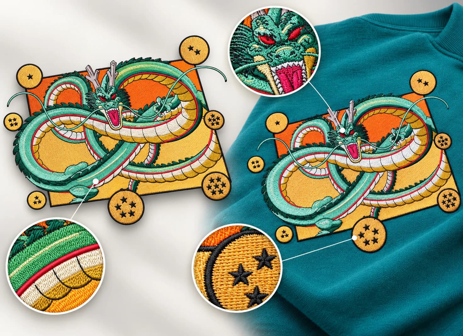 Embroidery digitizing sample - finished stitch output