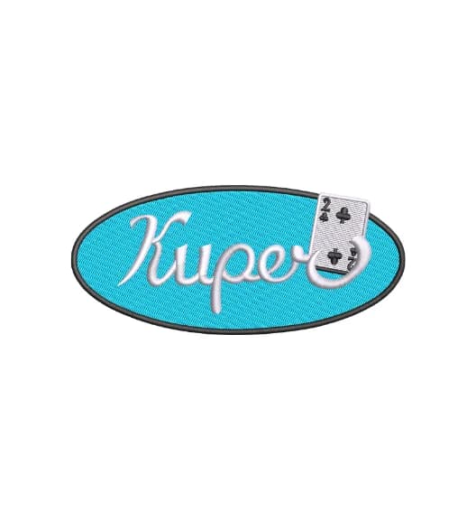 Turquoise oval logo artwork